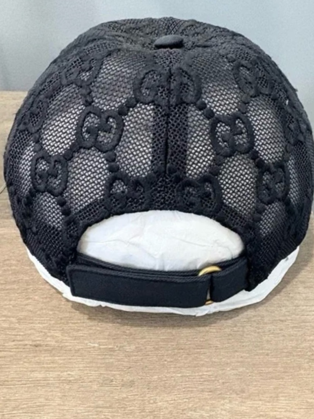 Gucci Black Lace Monogram Baseball Cap - Picture 3 of 4